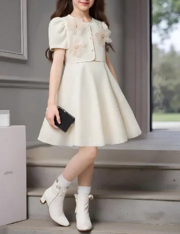 Rochie Shein Kids, ecru