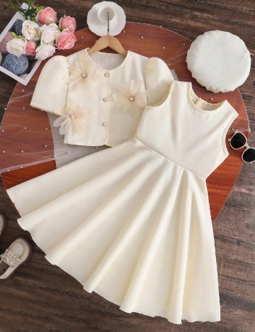 Rochie Shein Kids, ecru