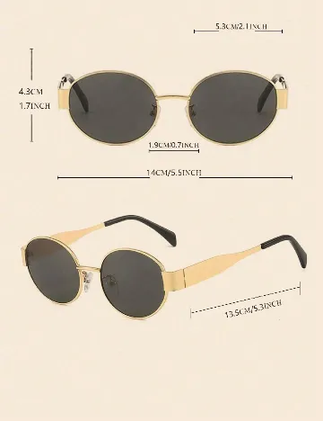 Ochelari de soare SHEIN, auriu/negru