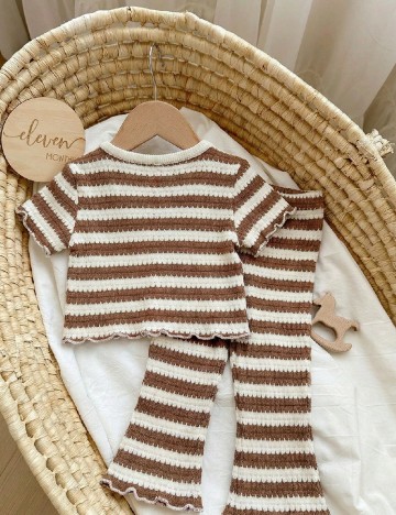 Compleu Shein Kids, maro/alb