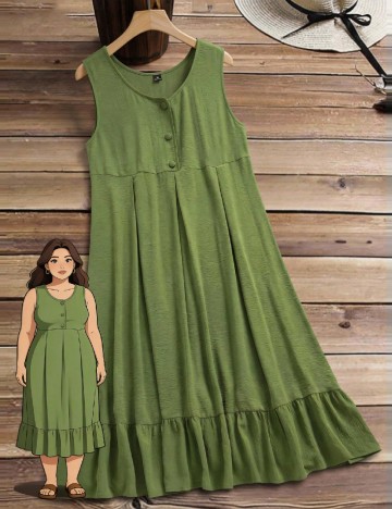 Rochie medie SHEIN CURVE, verde