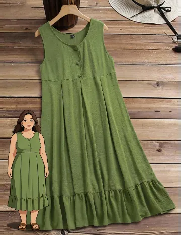 Rochie medie SHEIN CURVE, verde