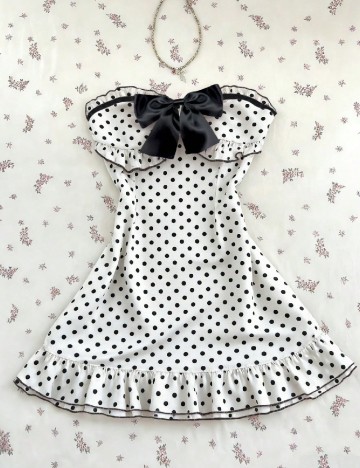 Rochie scurta SHEIN, alb/negru