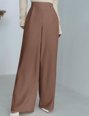 Pantaloni SHEIN CURVE, maro deschis