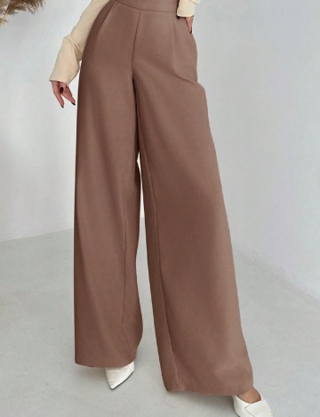 Pantaloni SHEIN CURVE, maro deschis