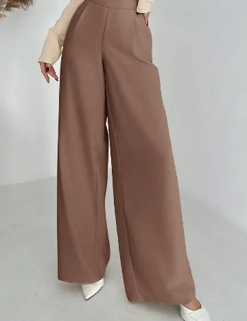 Pantaloni SHEIN CURVE, maro deschis