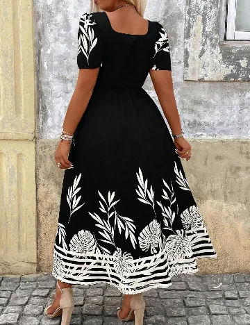 Rochie lunga SHEIN CURVE, negru/alb