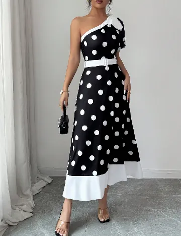 Rochie lunga SHEIN, negru/alb