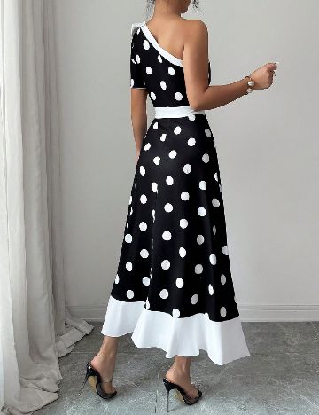 Rochie lunga SHEIN, negru/alb