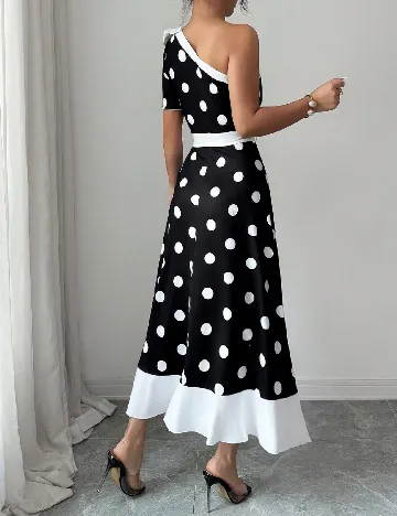 Rochie lunga SHEIN, negru/alb