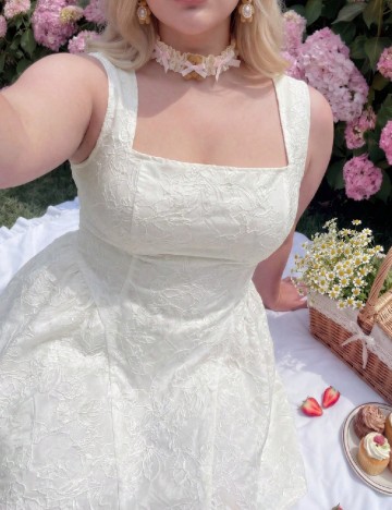 Rochie scurta SHEIN CURVE, ecru