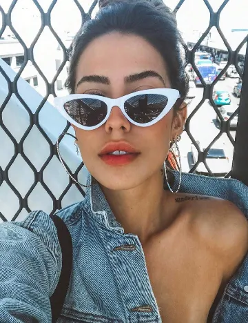 Ochelari de soare SHEIN, alb/negru