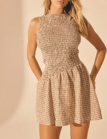 Rochie scurta Aralina, maro