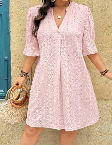 Rochie scurta SHEIN CURVE, roz