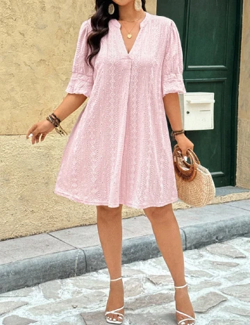 Rochie scurta SHEIN CURVE, roz