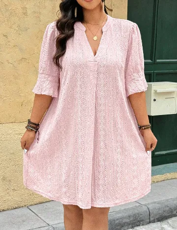 Rochie scurta SHEIN CURVE, roz