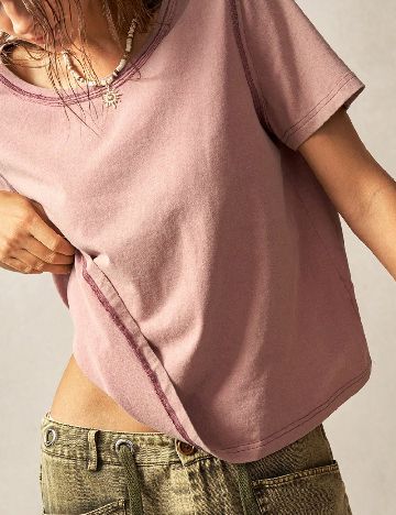 Tricou SHEIN, roz pudra inchis