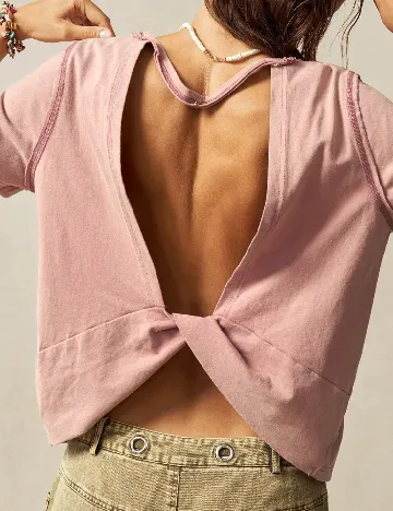 Tricou SHEIN, roz pudra inchis