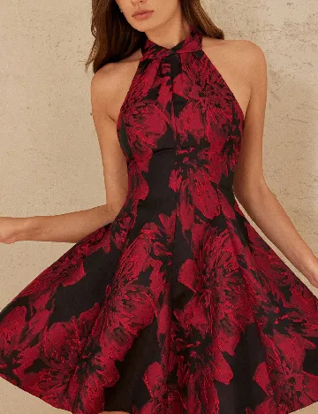 Rochie scurta SHEIN, rosu/negru