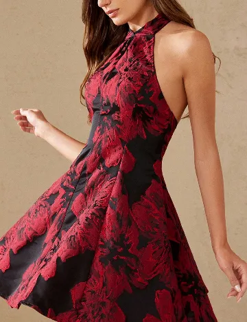 Rochie scurta SHEIN, rosu/negru