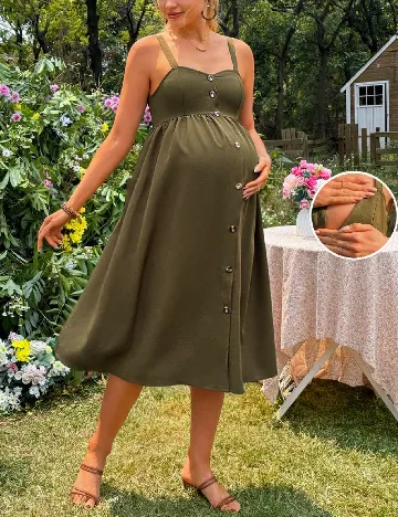Rochie medie SHEIN Maternity, kaki