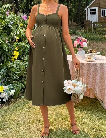 Rochie medie SHEIN Maternity, kaki