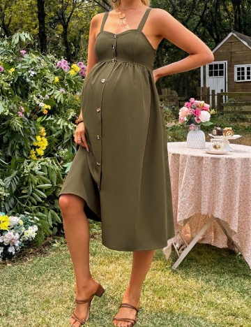 Rochie medie SHEIN Maternity, kaki