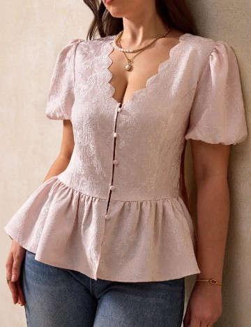 Bluza SHEIN CURVE, roz pal