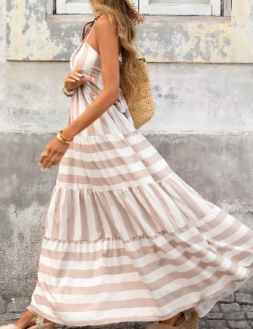 Rochie lunga SHEIN, alb/bej
