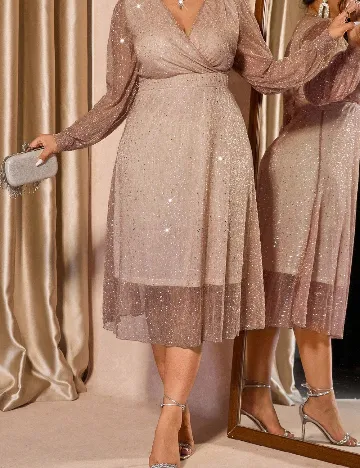 Rochie medie SHEIN CURVE, roz