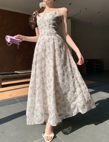 Rochie lunga Dazy, floral print