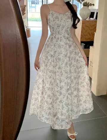 Rochie lunga Dazy, floral print