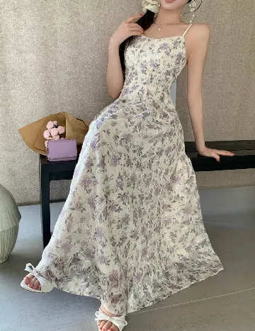 Rochie lunga Dazy, floral print
