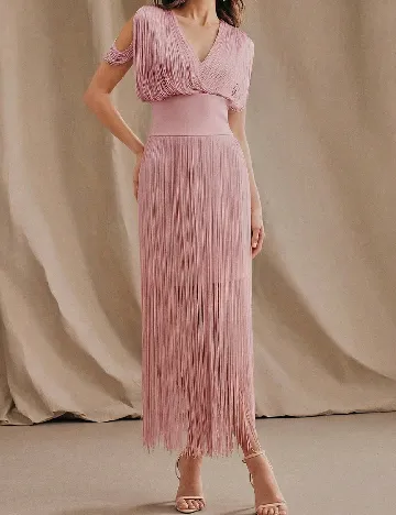 Rochie lunga Anewsta, roz