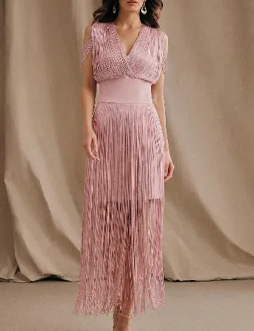 Rochie lunga Anewsta, roz