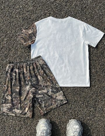 Compleu Shein Kids, alb/verde
