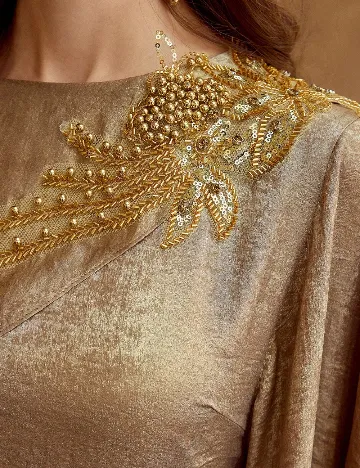 Rochie lunga Zeylah, auriu
