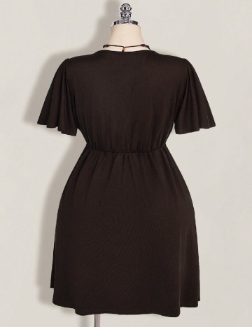 Rochie scurta SHEIN CURVE, maro