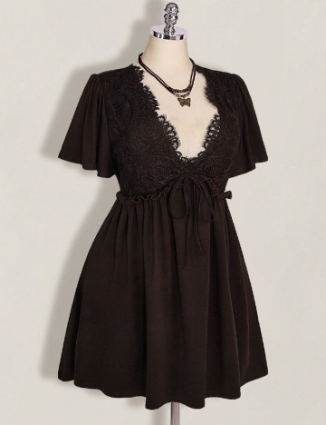 Rochie scurta SHEIN CURVE, maro