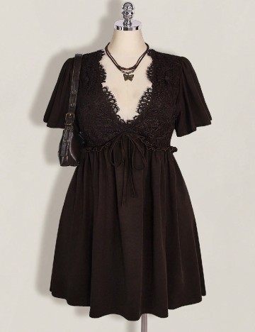 Rochie scurta SHEIN CURVE, maro