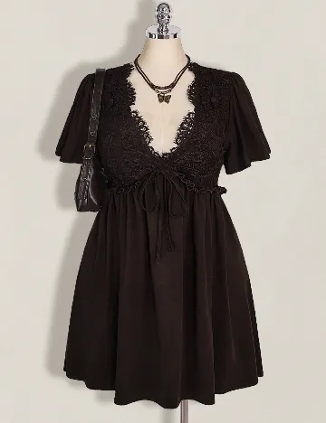 Rochie scurta SHEIN CURVE, maro