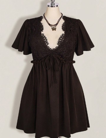 Rochie scurta SHEIN CURVE, maro