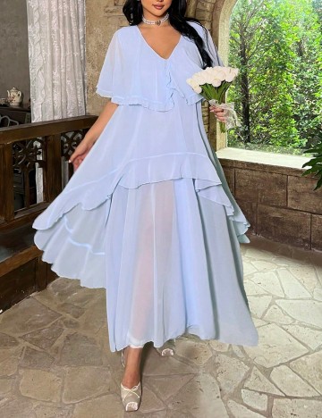 Rochie medie SHEIN CURVE, albastru