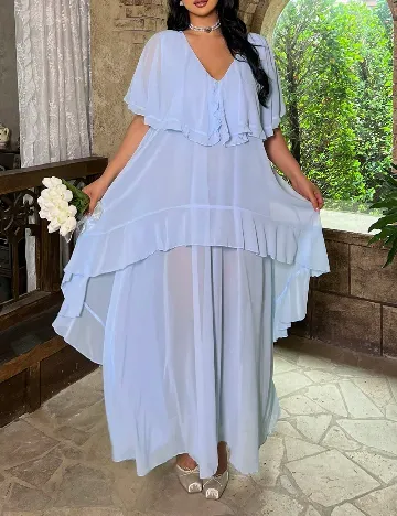 Rochie medie SHEIN CURVE, albastru