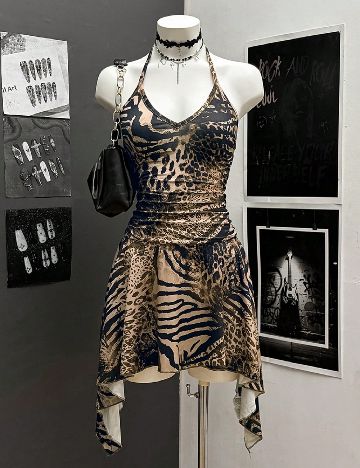 Rochie scurta SHEIN, animal print