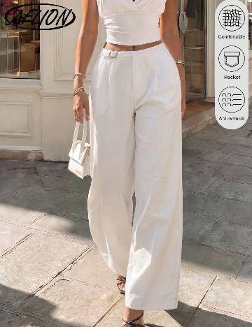 Pantaloni SHEIN, alb