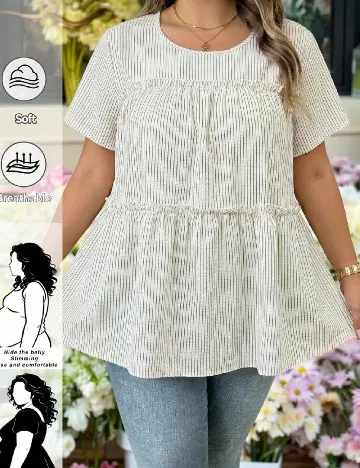Bluza SHEIN CURVE, ecru
