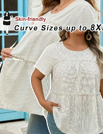 Bluza SHEIN CURVE, ecru