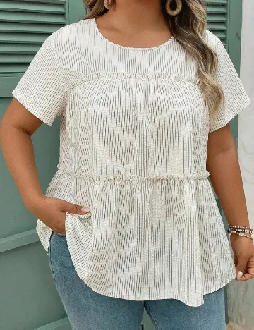 Bluza SHEIN CURVE, ecru