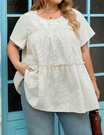 Bluza SHEIN CURVE, ecru